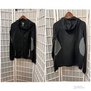 Saunafx,Mens, Sport Jacket,Black,Size XXL, Zipper, Hoddie, Pockets,Gray stripe.!